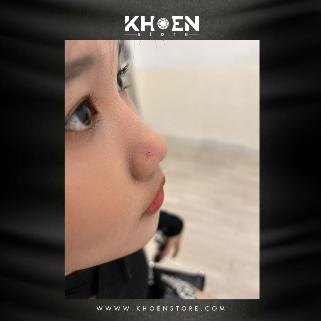 Khuyên Mũi chữ L - Thủy tinh - Khoen Store