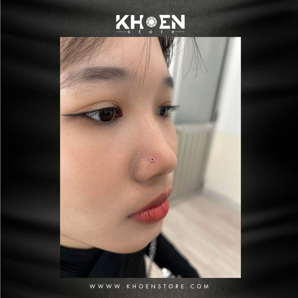 Khuyên Mũi chữ L - Thủy tinh - Khoen Store