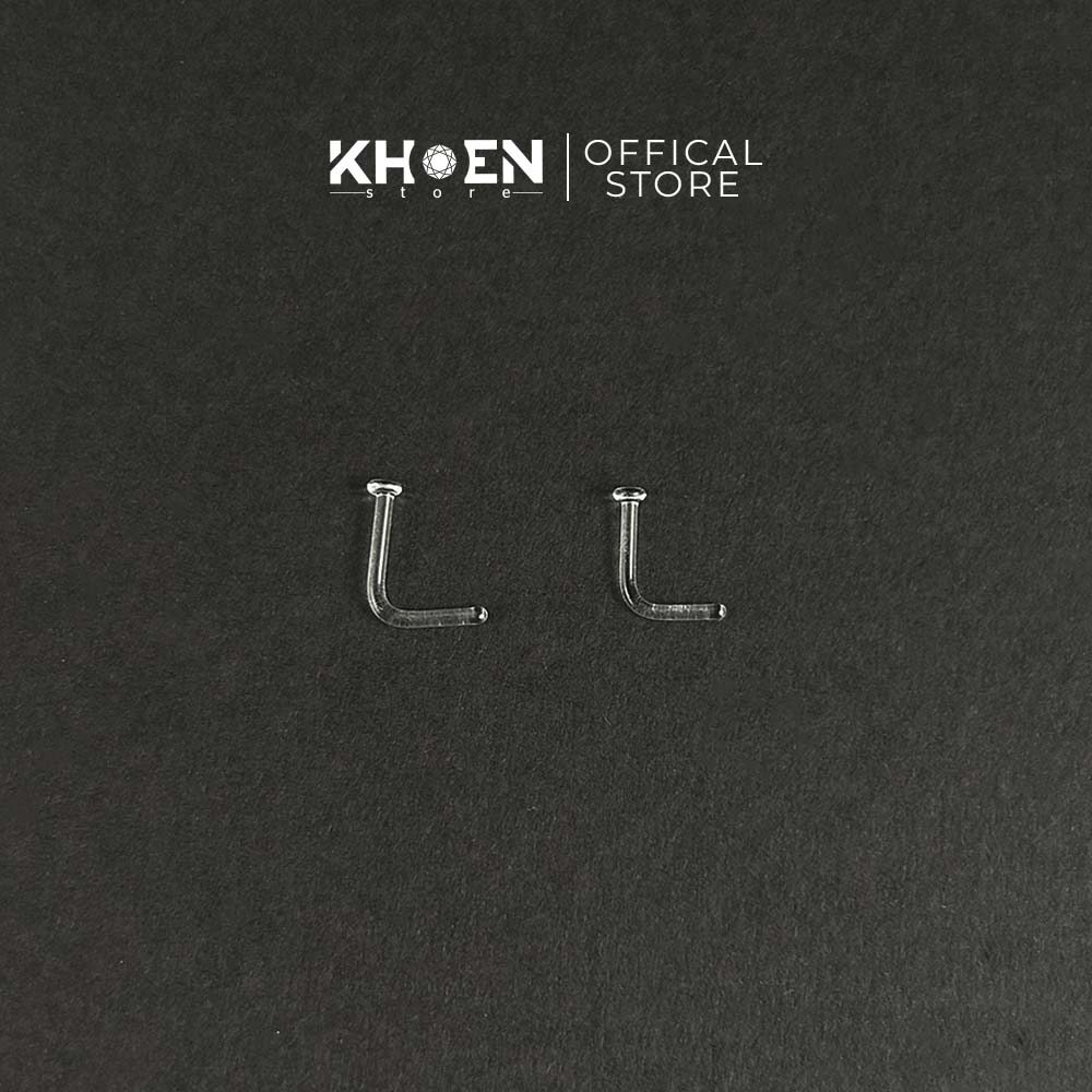 Khuyên Mũi chữ L - Thủy tinh - Khoen Store
