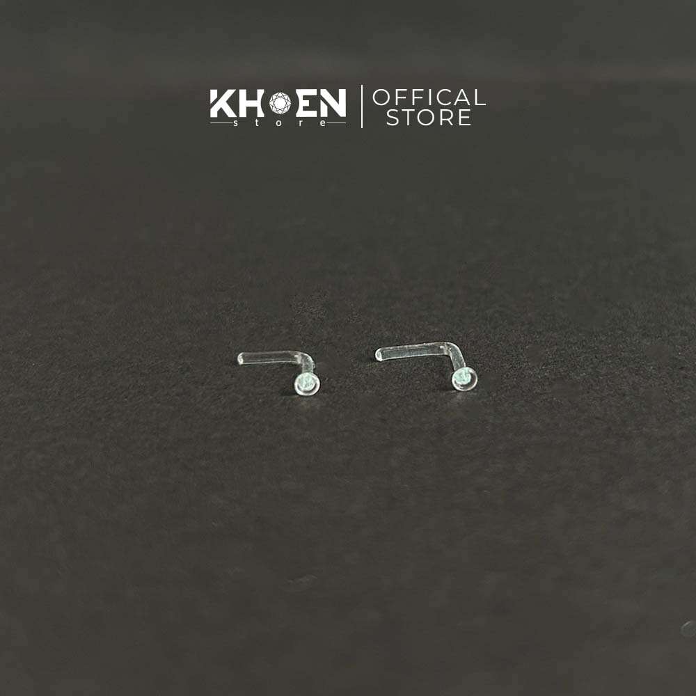 Khuyên Mũi chữ L - Thủy tinh - Khoen Store