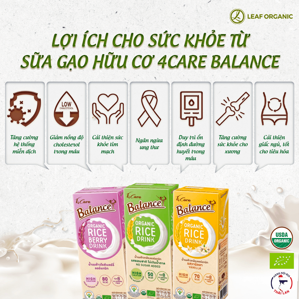 Sữa gạo hữu cơ 4Care Balance 180ml