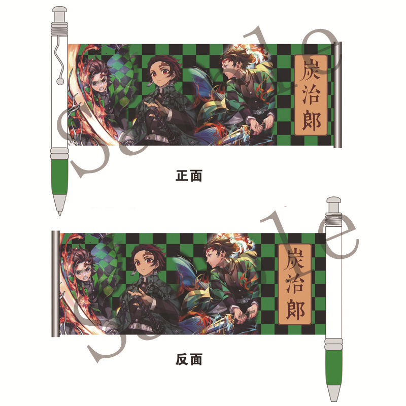 Bút Viết Anime Kimetsu no Yaiba, Fate, Jojo, Kaguya, Hanako-kun Bút bi mực đen in hình kéo ra