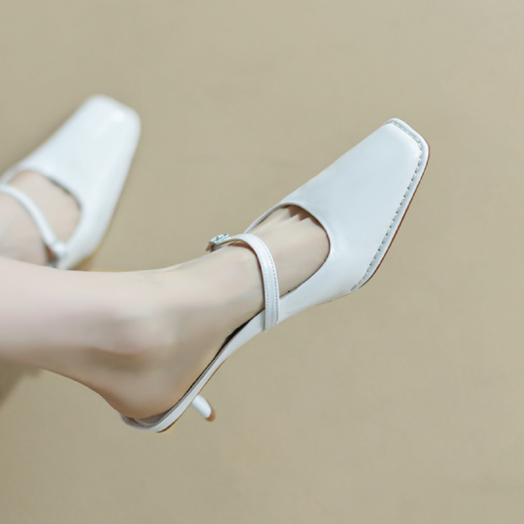 ENSo - Giày da thật nữ RAISA màu trắng 5cm