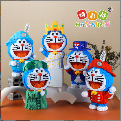 Tặng búa,Lắp ráp mô hình doraemon  chong chóng tre, túi thần kì trái tim siêu đẹp cỡ lớn 38cm