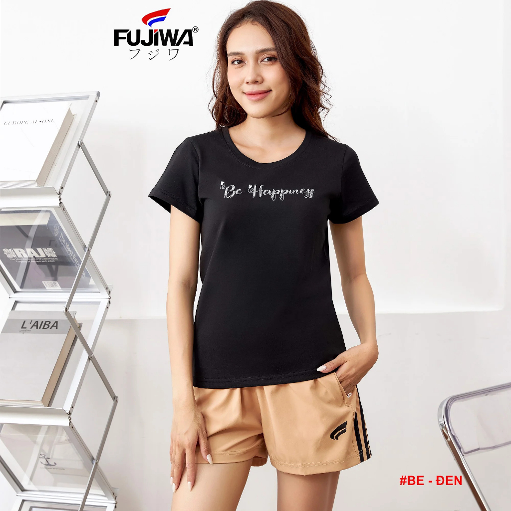 Áo Thun Nữ Cổ Tròn Fujiwa - BE. Cotton Co Giãn, Cao Cấp Giúp Giữ Form, Dáng Sau Nhiều Lần Giặt. Có Size S, M, L, XL