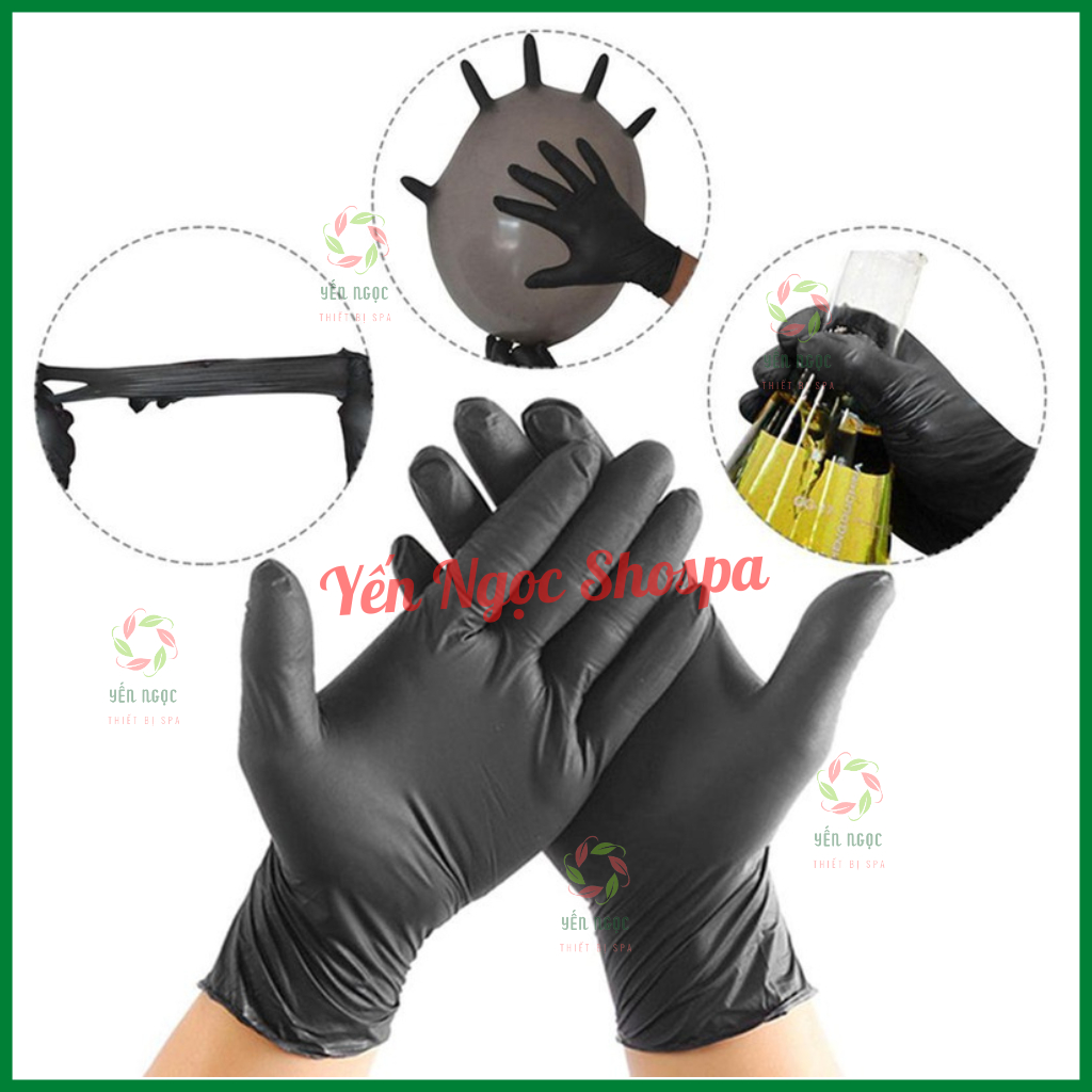 Hộp Găng tay đen không bột | Găng tay cao su đen không bột