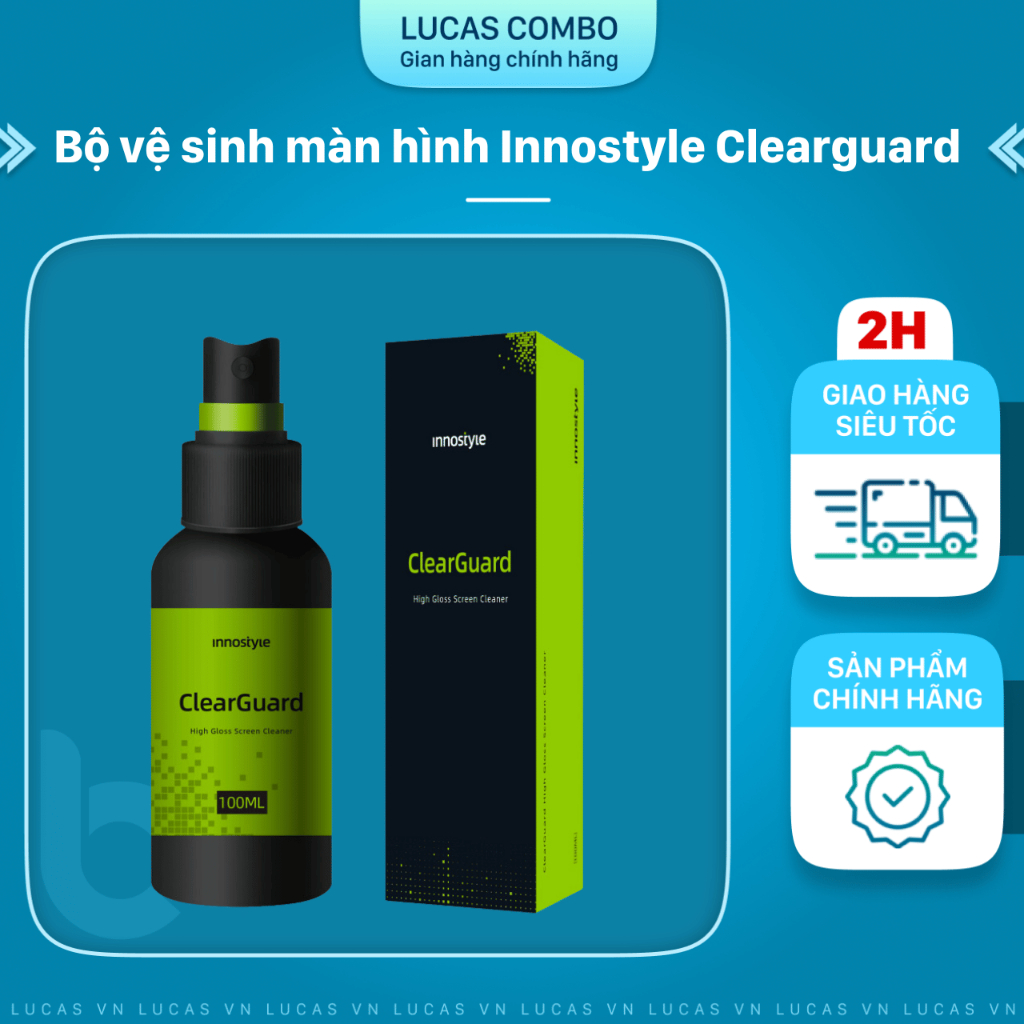 Bộ dung dịch vệ sinh màn hình Innostyle Clearguard làm sạch bụi bẩn, diệt khuẩn