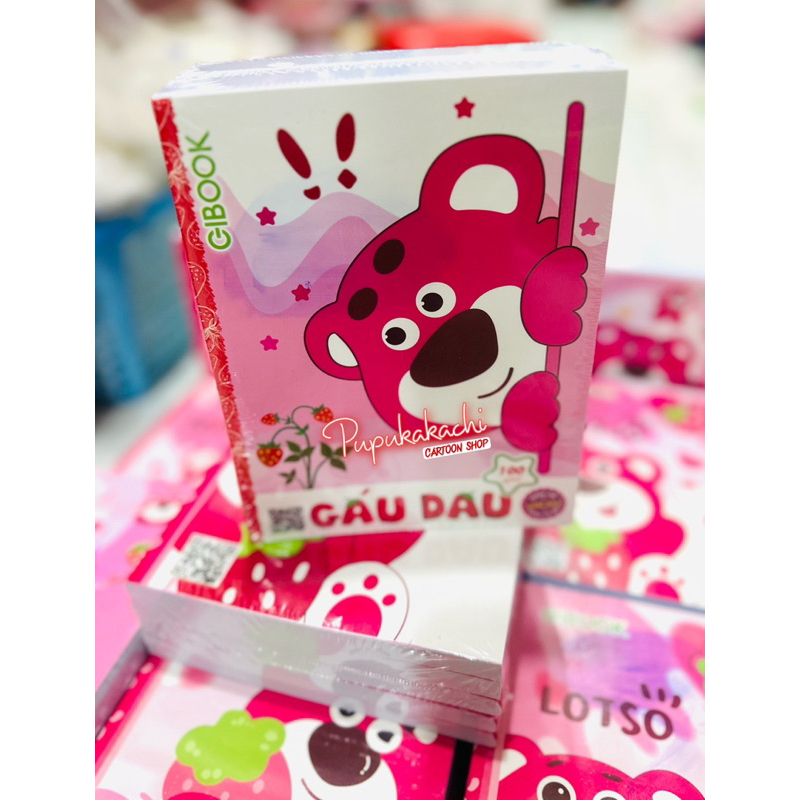 Lốc 5/10 Quyển Tập Học Sinh/Sinh Viên Gấu Dâu LOTSO 96tr, 200tr