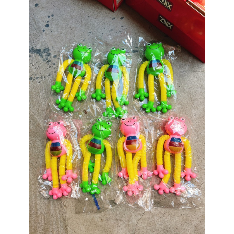 Đồ Chơi Ếch Lò Xo Có Đèn Kéo Dài Thu Gọn Vui Nhộn Giảm Stress Cho Bé