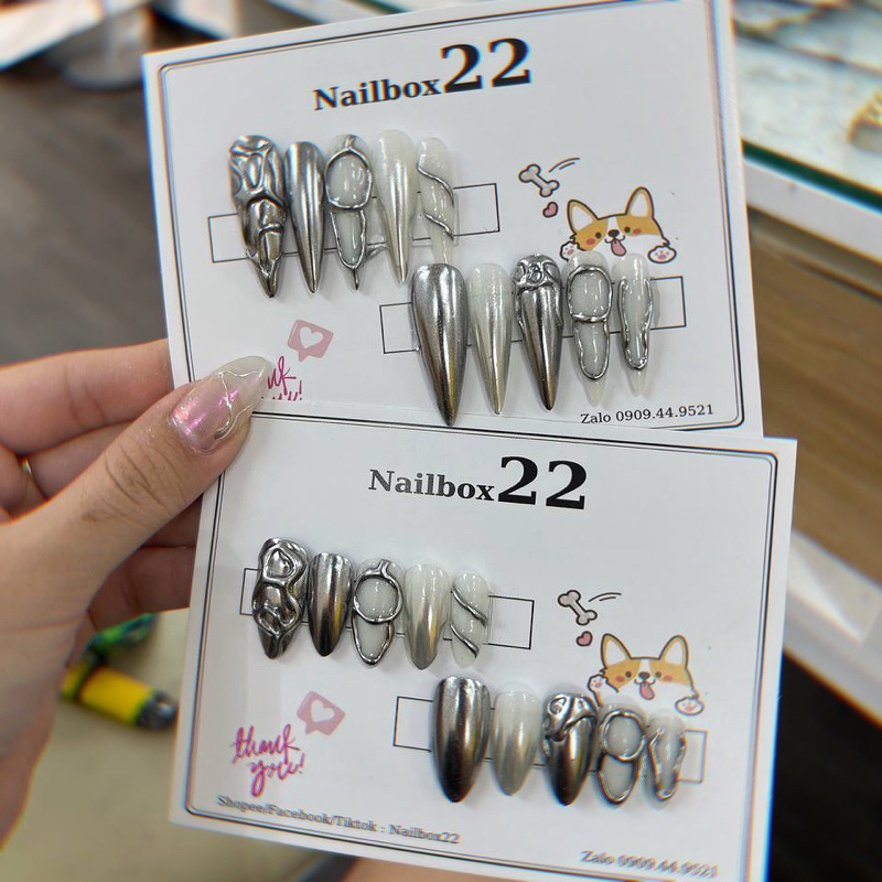 Nailbox  -Móng giả thiết kế thủ công nail tráng gương hottrend 😁🥰