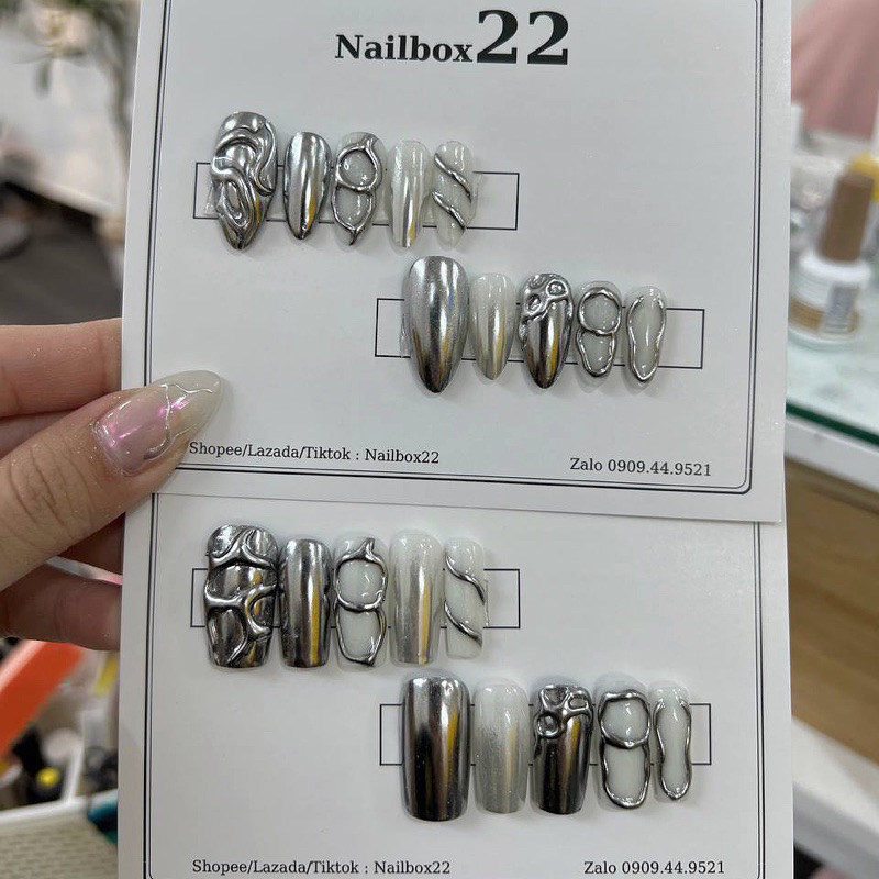 Nailbox  -Móng giả thiết kế thủ công nail tráng gương hottrend 😁🥰