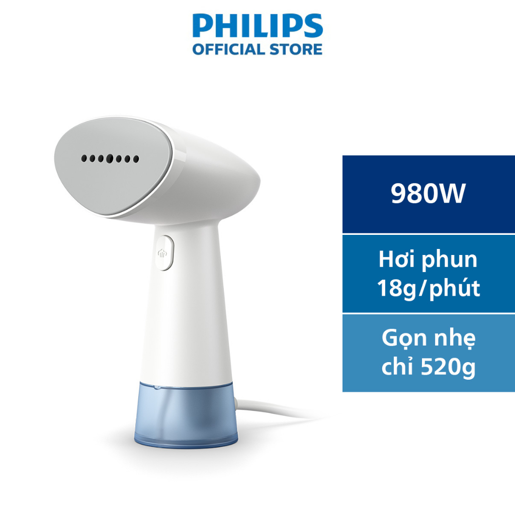 [Mã ELPLSBD06 giảm 10% đơn 1TR] Bàn ủi hơi nước cầm tay Philips STH1000 /10|900W|nhỏ gọn ngăn chứa nước 85ml có thể tháo