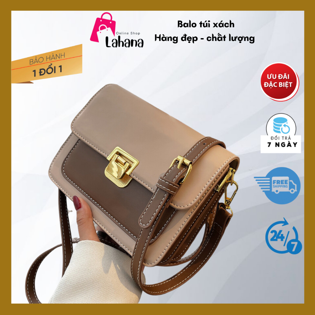 Túi xách nữ đẹp túi nữ trang điểm korea khoá gập trơn tươi tắn tối tân được tuổi teen yêu mến LAHANA G92