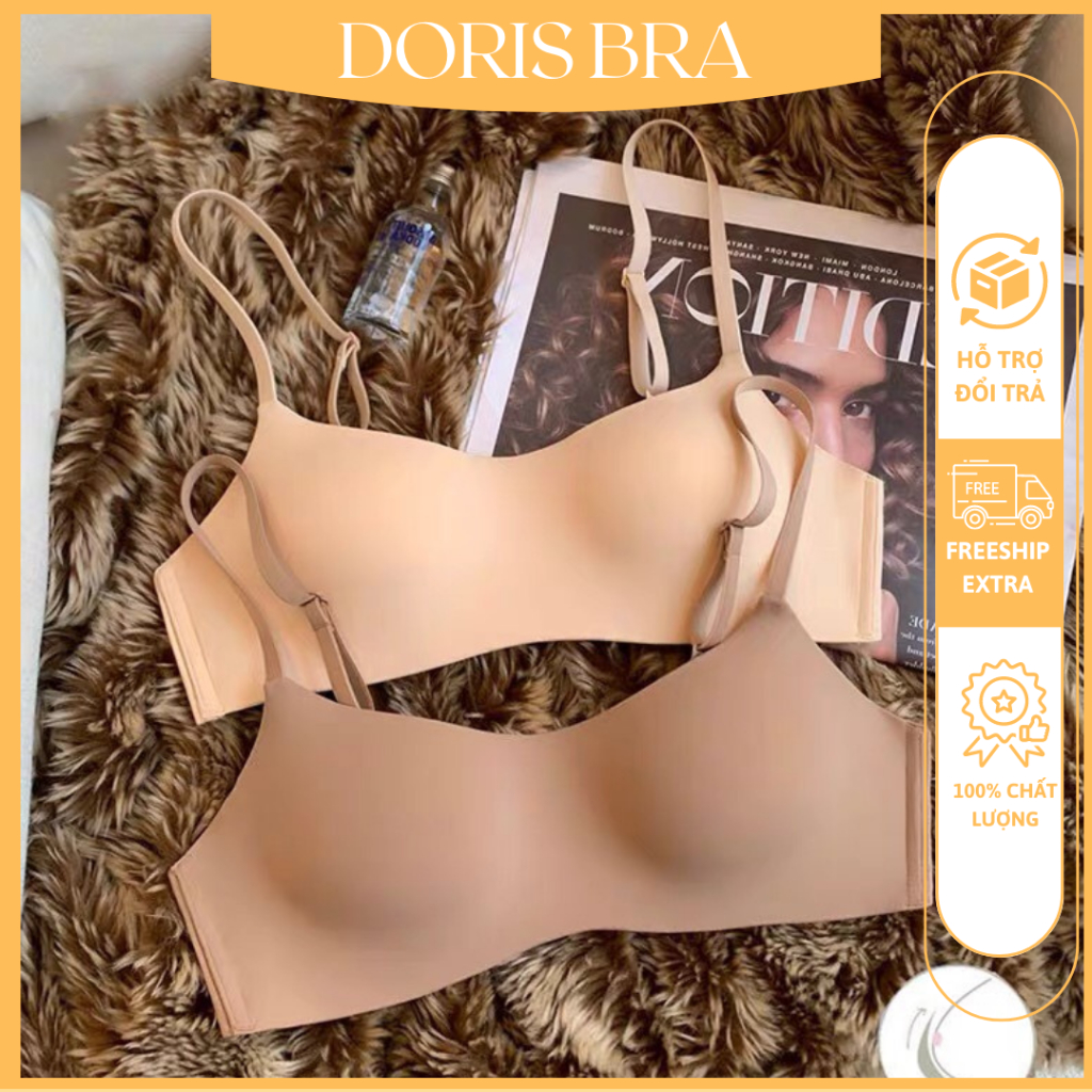 [Full size 32-38]Áo lót nữ DORIS, áo su đúc AL158 cup ngang đệm mỏng không gọng không viền chống chảy xệ