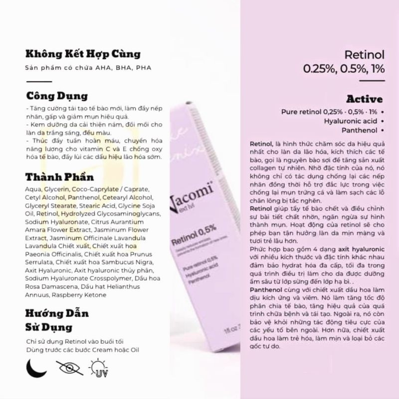 Serum Nacomi Retinoin - Tinh chất chống lão hóa, giảm mụn, căng bóng, sáng da
