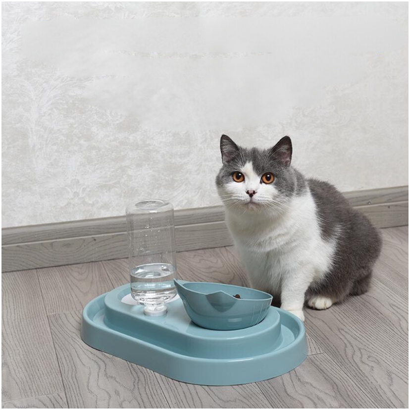 Bát Ăn Tự Động 2 IN 1 Dành Cho Chó Mèo Bát Ăn Chống Kiến 2 Ngăn Kèm Bình Nước Tự Động Cho Chó Mèo