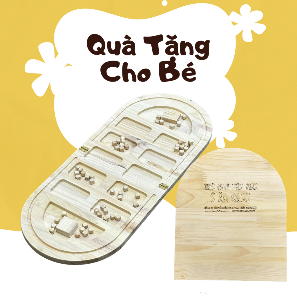 Bàn Cờ Ô Ăn Quan Bằng Gỗ Board Game Trí Tuệ Cho Cả Nhà