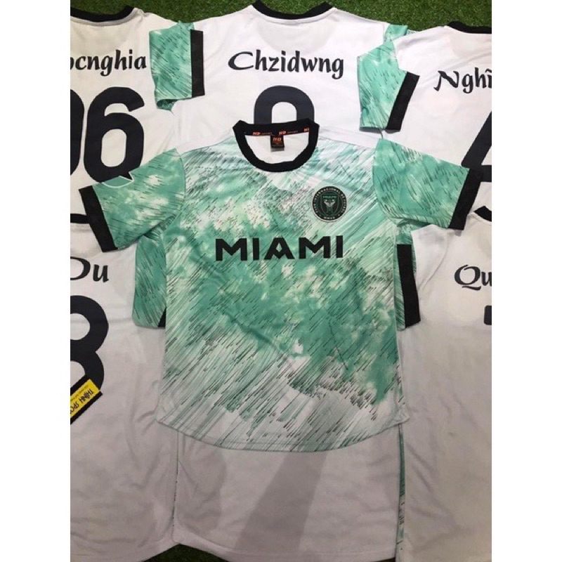 Bộ đá banh, bóng đá Inter Miami, in tên số theo yêu cầu
