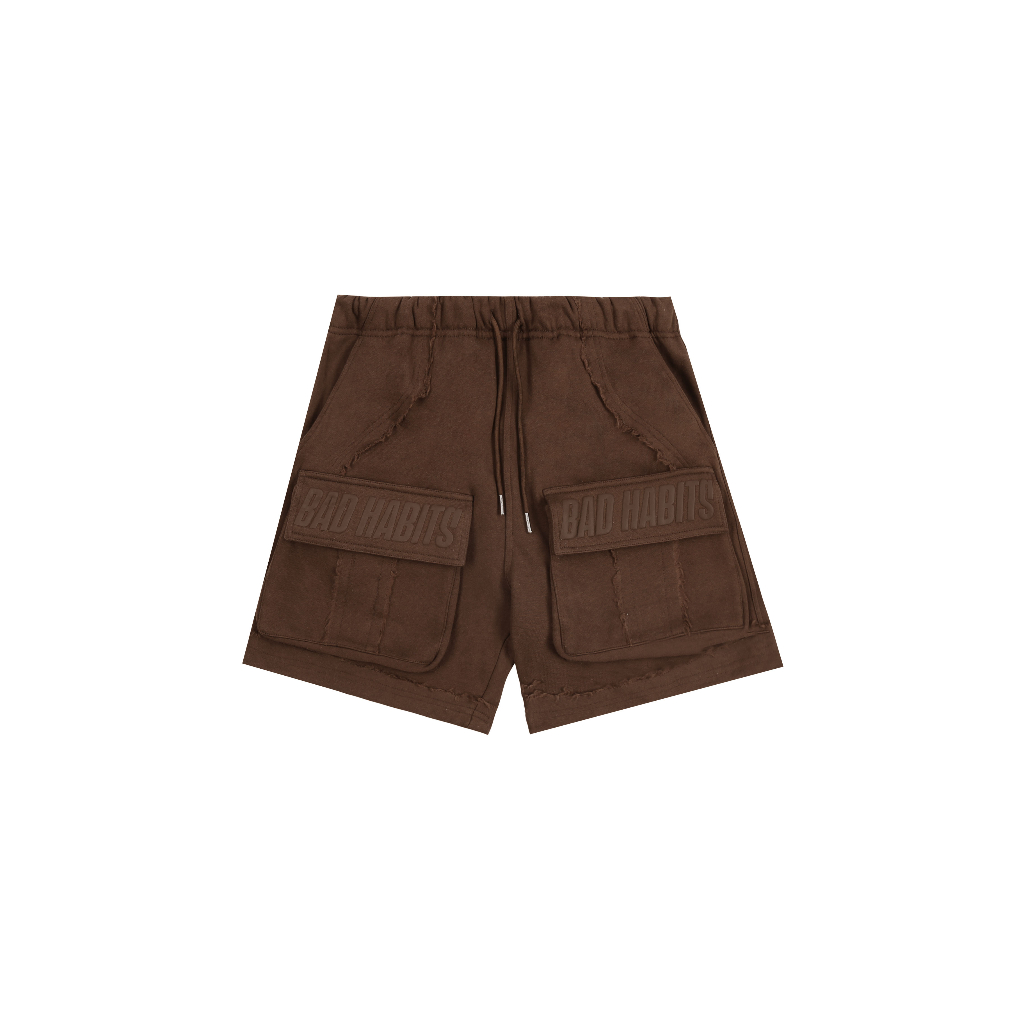 Quần Short Nỉ Bad Habits - DISSTRESSED CARGO SHORT - Local Brand Chính Hãng