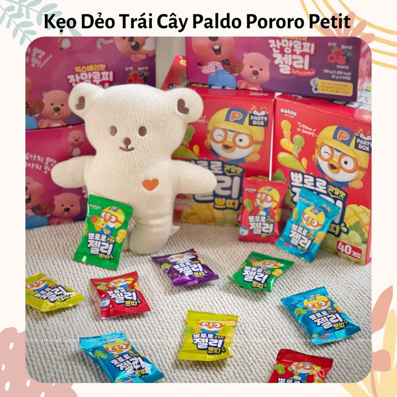 [ TÁCH LẺ ] Kẹo Dẻo Trái Cây Paldo Pororo Petit Hộp 720g (40 gói - 18g/gói)