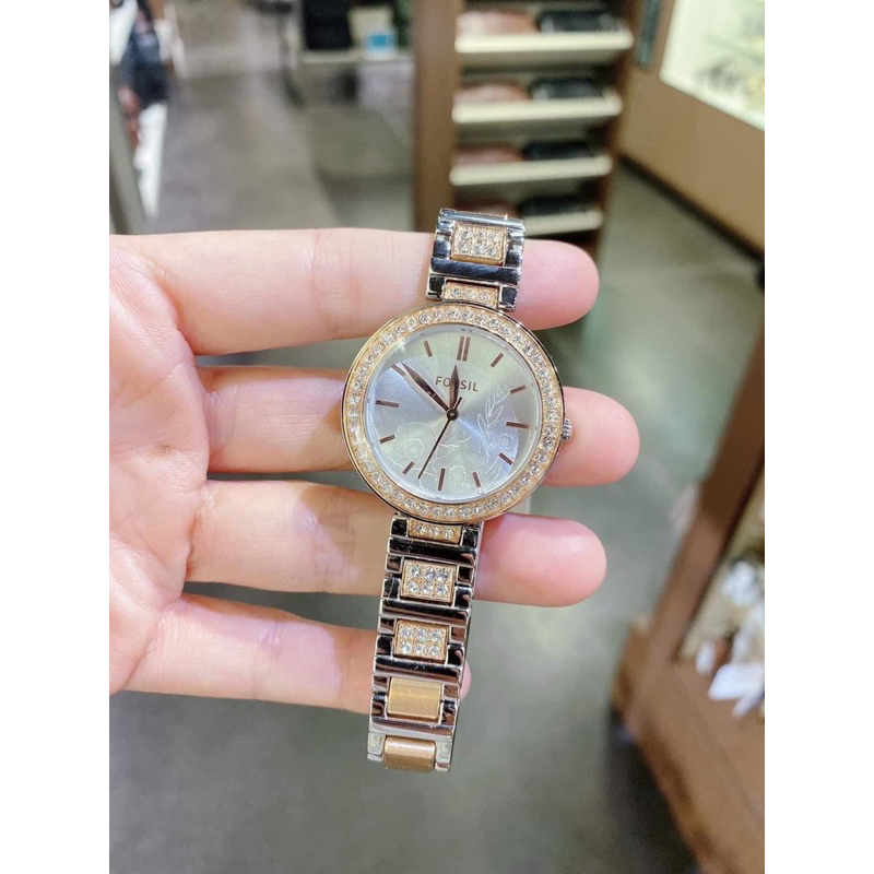 Đồng hồ nữ Fossil dây kim loại demi, kích thước 34mm