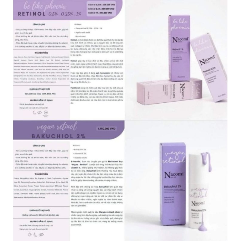 Serum Nacomi Retinoin - Tinh chất chống lão hóa, giảm mụn, căng bóng, sáng da