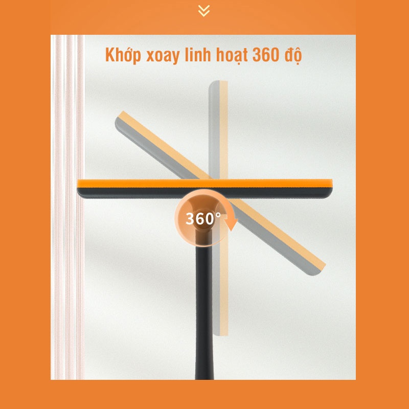 Cây Lau Kính, Chổi Lau Kính Đa Năng Kèm Gạt NướcThông Minh Mini Xoay 360 Độ Cầm Tay Siêu Tiện Lợi