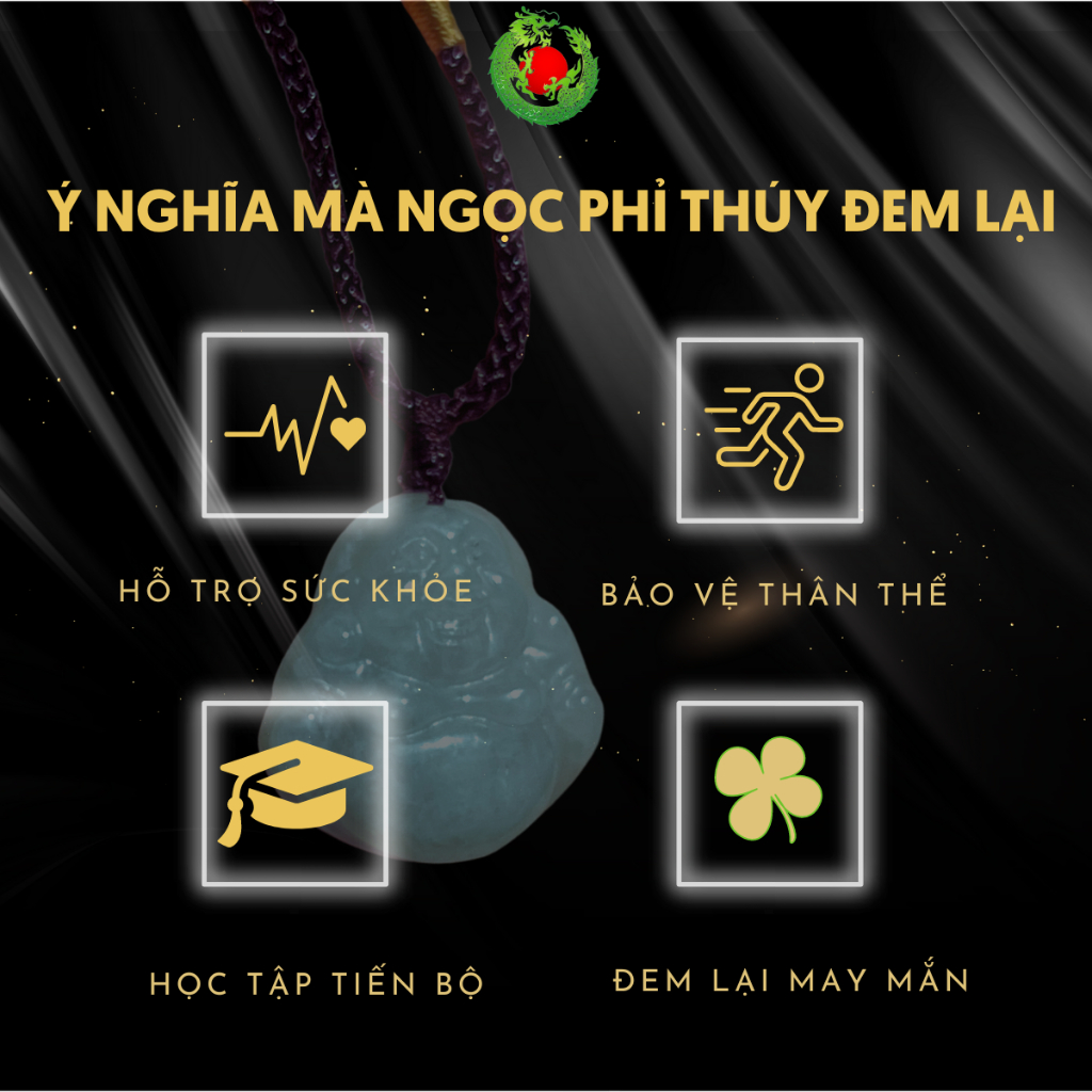 Mặt Dây Chuyền Quan Âm Phong Thuỷ Cho Trẻ Em Ngọc Phỉ Thuý - NGỌC THIÊNG