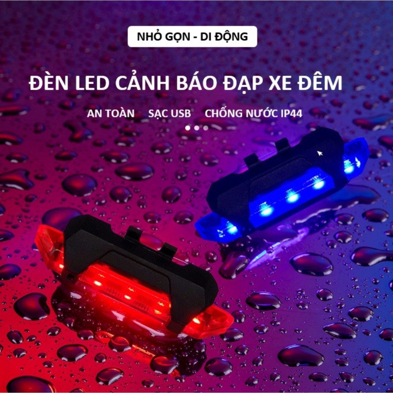Đèn xe đạp hậu led pin sạc USB, đèn hậu xe đạp thể thao dododios gắn sau xe cảnh báo an toàn