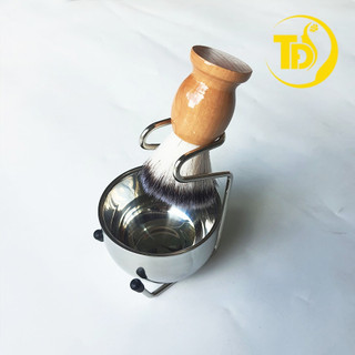 Bộ bát inox chổi đánh bọt cạo râu, chổi quét bọt cạo râu cho barber
