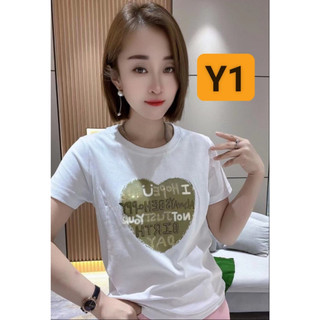 Áo thun cổ tròn nữ cotton vải cotton basic đẹp phông tay ngắn trái tim nhiều màu
