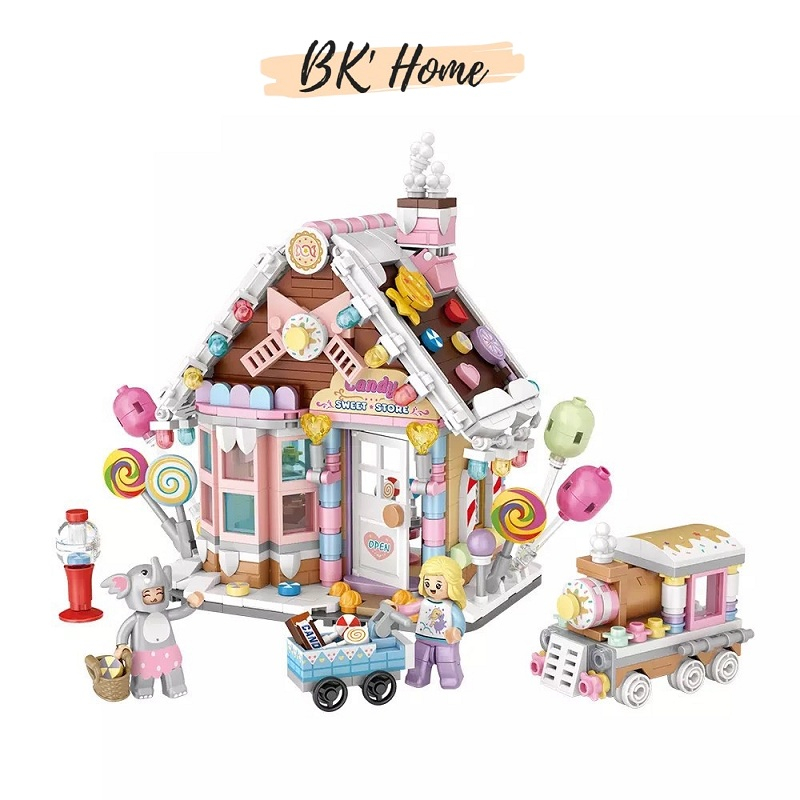 Bộ mô hình lắp ráp khối xây dựng LOZ đồ chơi Candy House