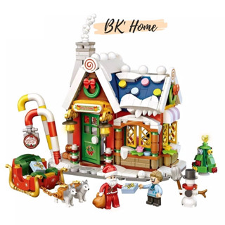  Bộ mô hình lắp ráp LOZ khối xây dựng đồ chơi mô hình nhà Giáng sinh Christmas house 