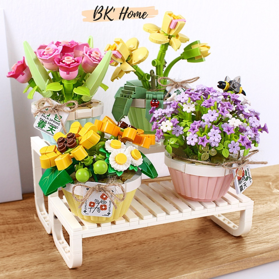 Đồ chơi lắp ráp Hoa LOZ mô hình chậu hoa