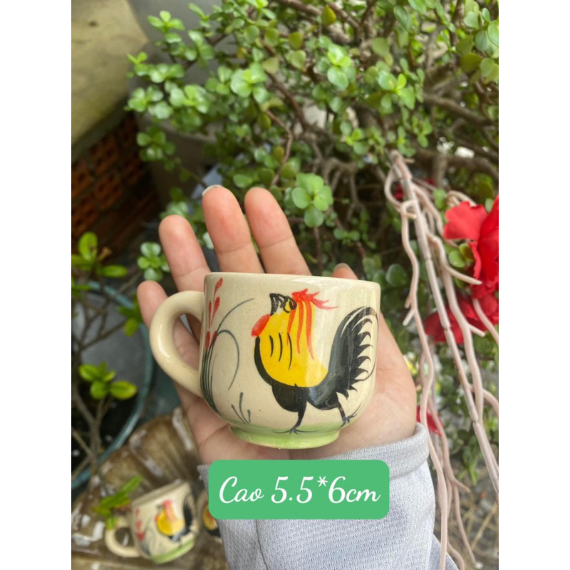 Tách Gà Nhỏ Hoạ Tiết Gà / Trúc Xanh 6*6cm