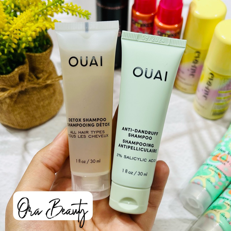 Bộ dầu gội mini OUAI Detox Shampoo + OUAI Anti-Dandruff Shampoo