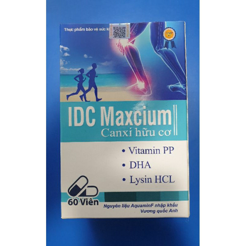 Canxi hữu cơ IDC Maxcium bổ sung canxi cho cả gia đình, không lo nóng, táo bón - lọ 60 viên