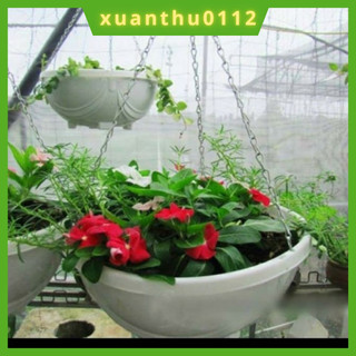 Chậu chảo nhựa treo dây xích trồng hoa, cây cảnh (chậu+dây xích) KT 29x15cm