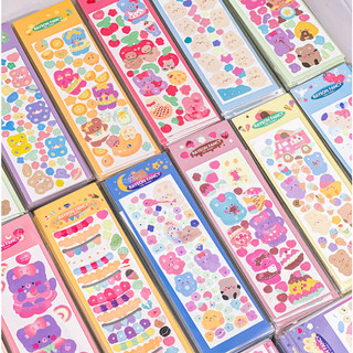Zanmo tờ nhãn dán sticker thỏ gấu kim tuyến hàn quốc lấp lánh decor toploader