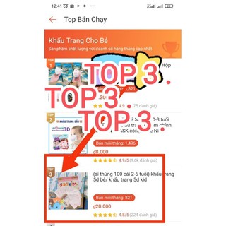 (túi 10 cái size 0-2 tuổi) khẩu trang 5d kid lụa cao cấp