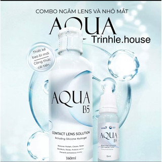 Combo nhỏ mắt Aqua B5 15ml+ nước ngâm lens Aqua B5 150ml - Dung dịch ngâm rửa bảo quản kính áp tròng Hàn Quốc.