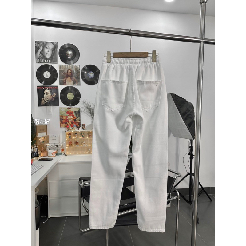 Quần jean màu trắng lưng thun co giãn siêu đẹp