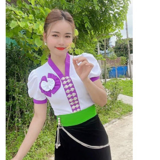 Áo cóm dân tộc thái vải lụa