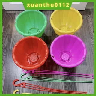 Chậu nhựa treo bí trồng cây hoa- 10 chậu cỡ To, chậu bí treo hàng đẹp đủ màu sắc nhựa dày đẹp.