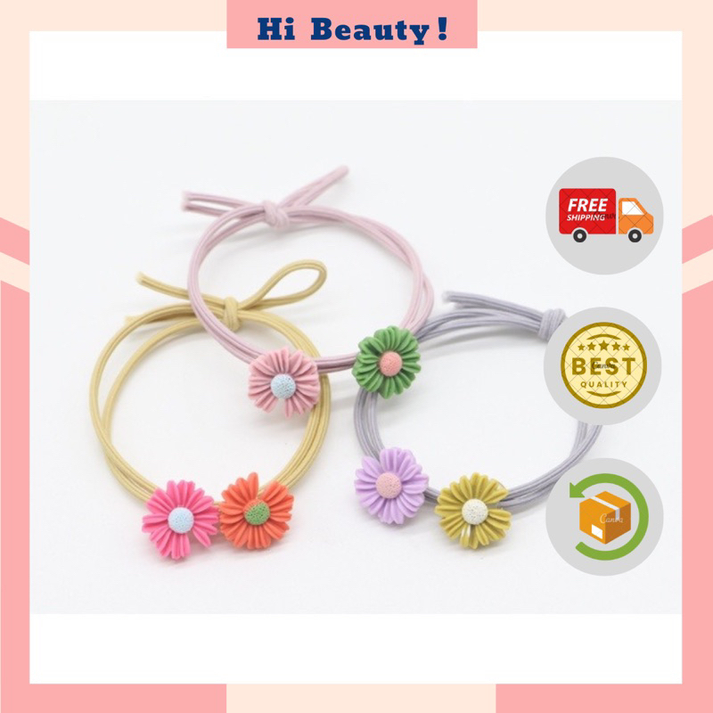 Dây buộc tóc hoa cúc họa mi 2 hoa