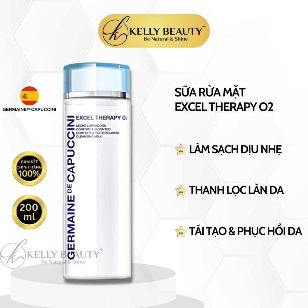 Sữa Rửa Mặt Dịu Nhẹ Germaine ET O2 Comfort & Youthfulness Cleansing Milk | Kelly Beauty