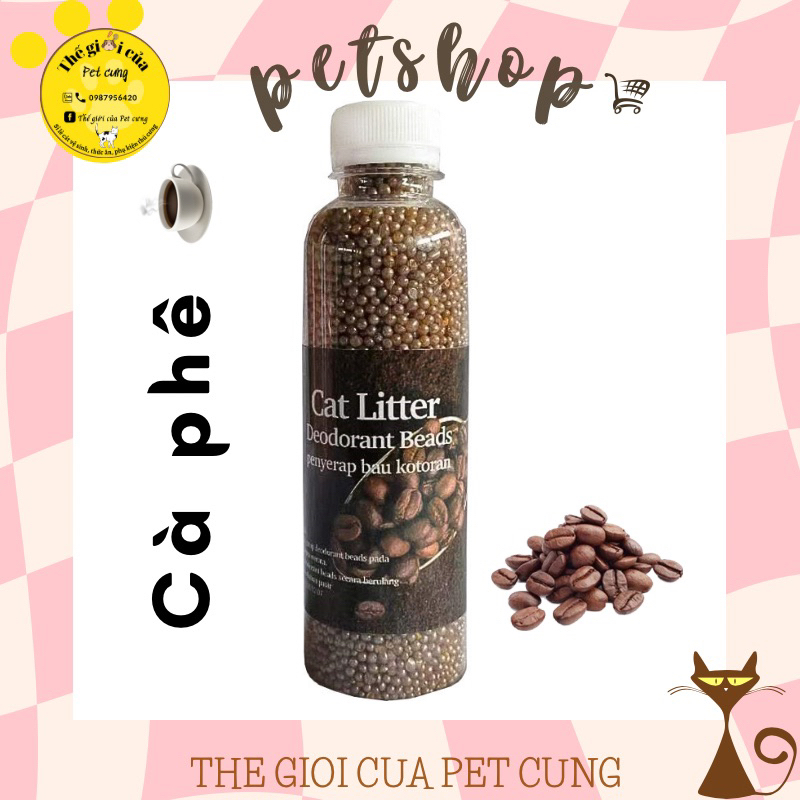 Than hoạt tính khử mùi Phân trong cát vệ sinh mèo chai 300g