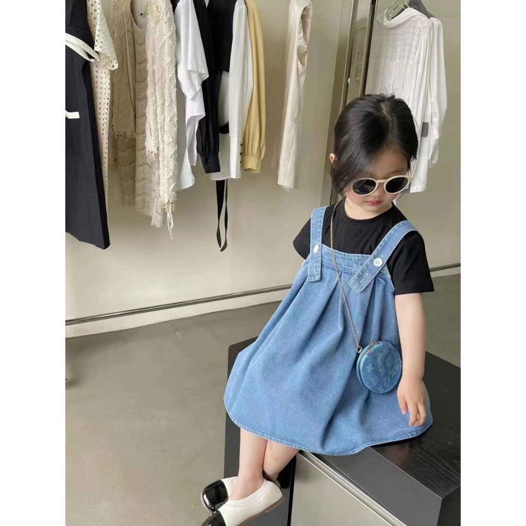 Đầm Hàn, thun kẻ sọc, set gile, set yếm jean Quảng Châu cao cấp cho bé gái - Gạokidclothes