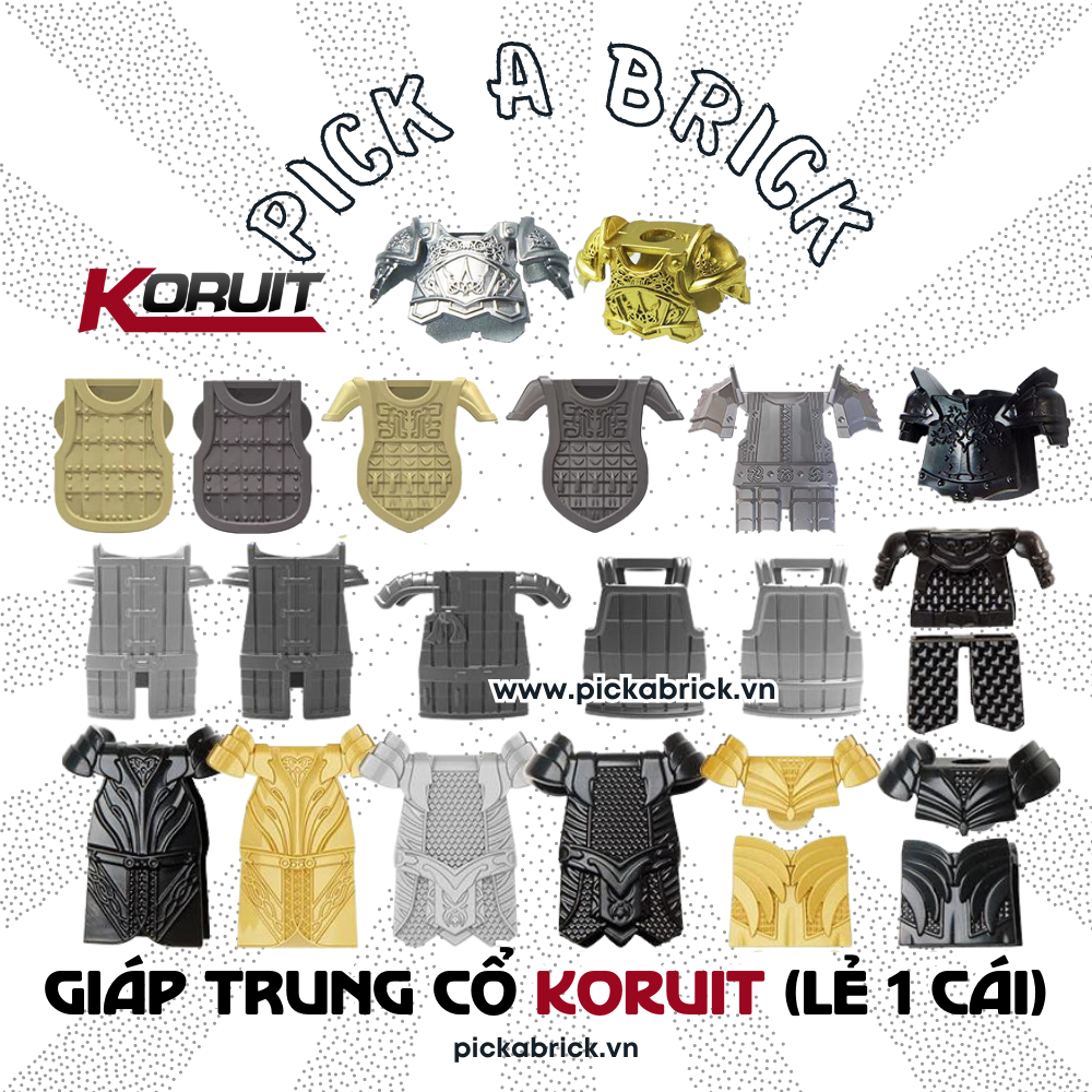 Áo giáp Trung cổ / Giáp Âu cổ - Đồ chơi lắp ráp xếp hình gạch MOC Phụ kiện trung cổ Vũ khí lính minifigures minifigure