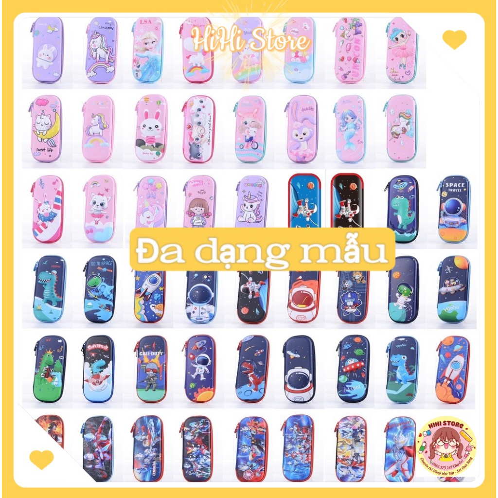 Hộp Bút 3D Siêu Nhẹ, Chống Thấm Nước Nhiều Hình Dáng Đẹp, Đáng Yêu